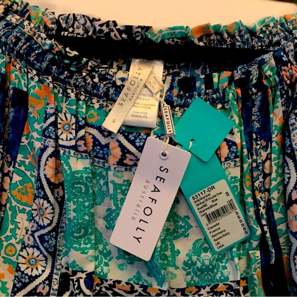 Seafolly Printed Silk Road Off Shoulder Dress - Picture 4 of 5